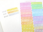 Watercolor Weekly Daily Habit Tracker Bujo Planner Stickers: Rainbow