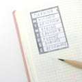 Weekly Sidebar Work Habit Tracker Bujo Planner Stickers Smoke Colorway: 1.5in (38mm) Wide  8 Full Boxes