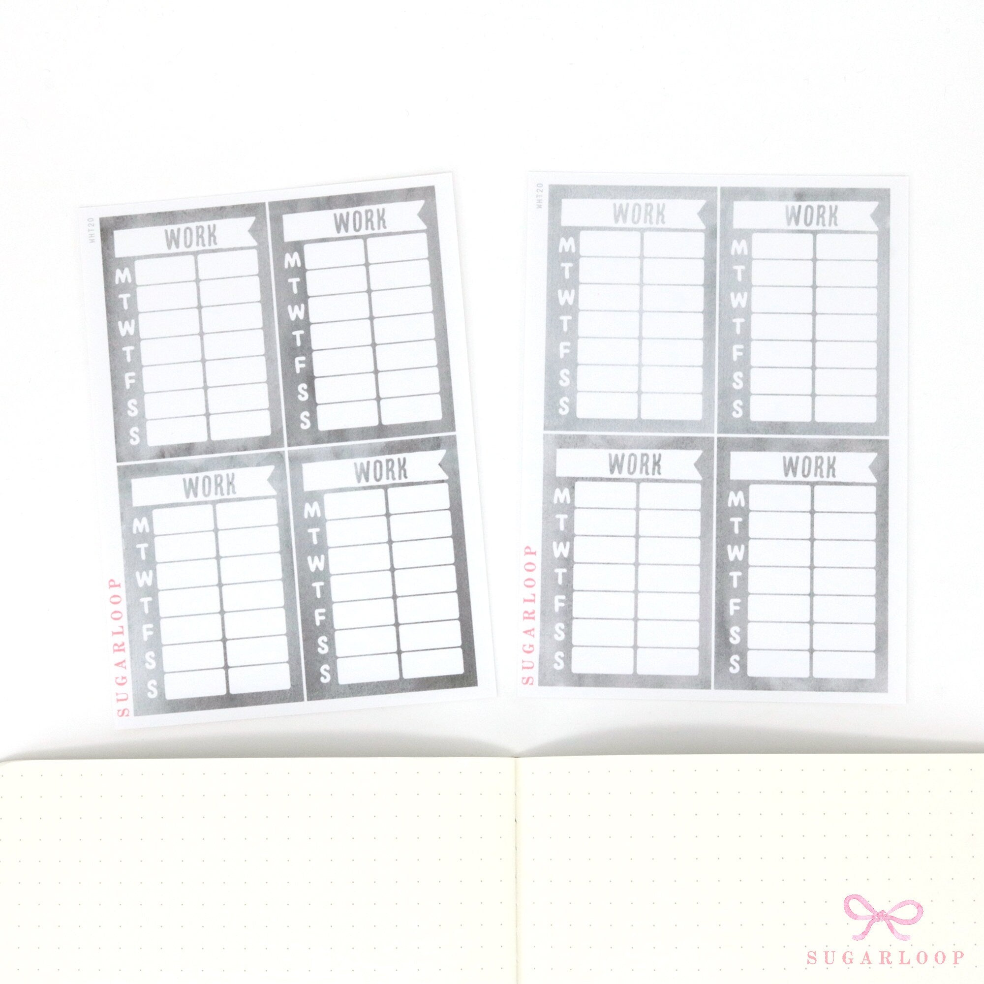 Weekly Sidebar Work Habit Tracker Bujo Planner Stickers Smoke Colorway: 1.5in (38mm) Wide  8 Full Boxes