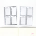 Weekly Sidebar Work Habit Tracker Bujo Planner Stickers Smoke Colorway: 1.5in (38mm) Wide  8 Full Boxes