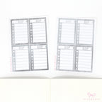 Weekly Sidebar Work Habit Tracker Bujo Planner Stickers Smoke Colorway: 1.5in (38mm) Wide  8 Full Boxes