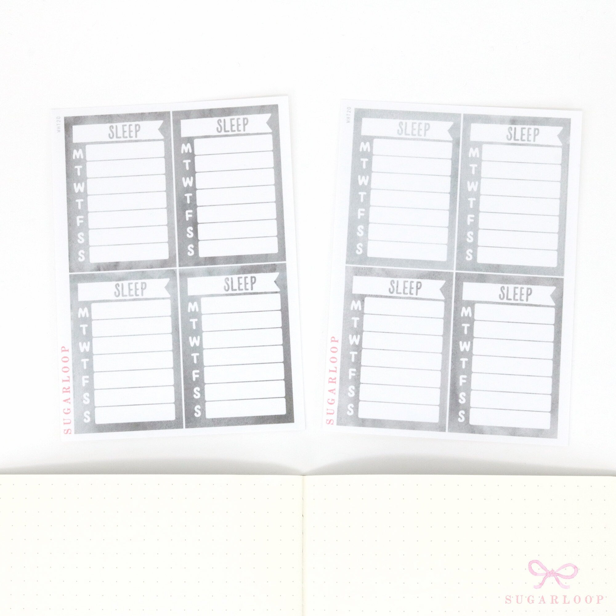 Weekly Sidebar Work Habit Tracker Bujo Planner Stickers Smoke Colorway: 1.5in (38mm) Wide  8 Full Boxes