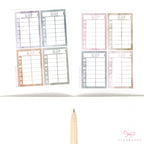 Weekly Sidebar Work Habit Tracker Bujo Planner Stickers Highland Colorway: 1.5in (38mm)Wide  8 Full Boxes