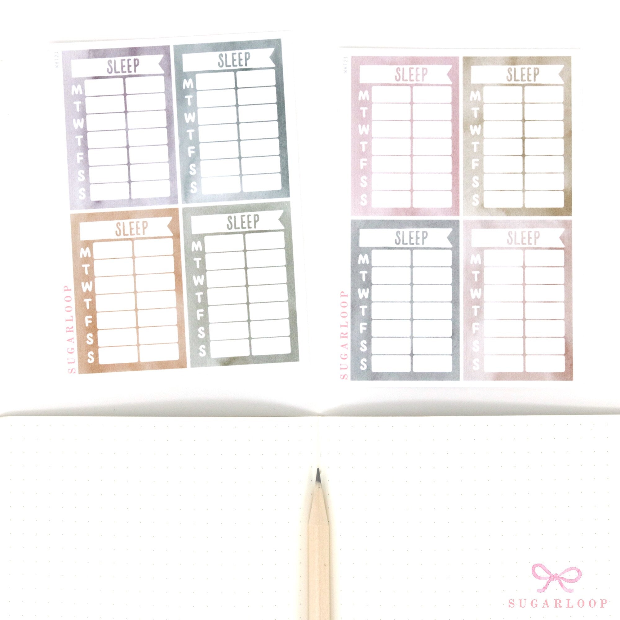 Weekly Sidebar Work Habit Tracker Bujo Planner Stickers Highland Colorway: 1.5in (38mm)Wide  8 Full Boxes
