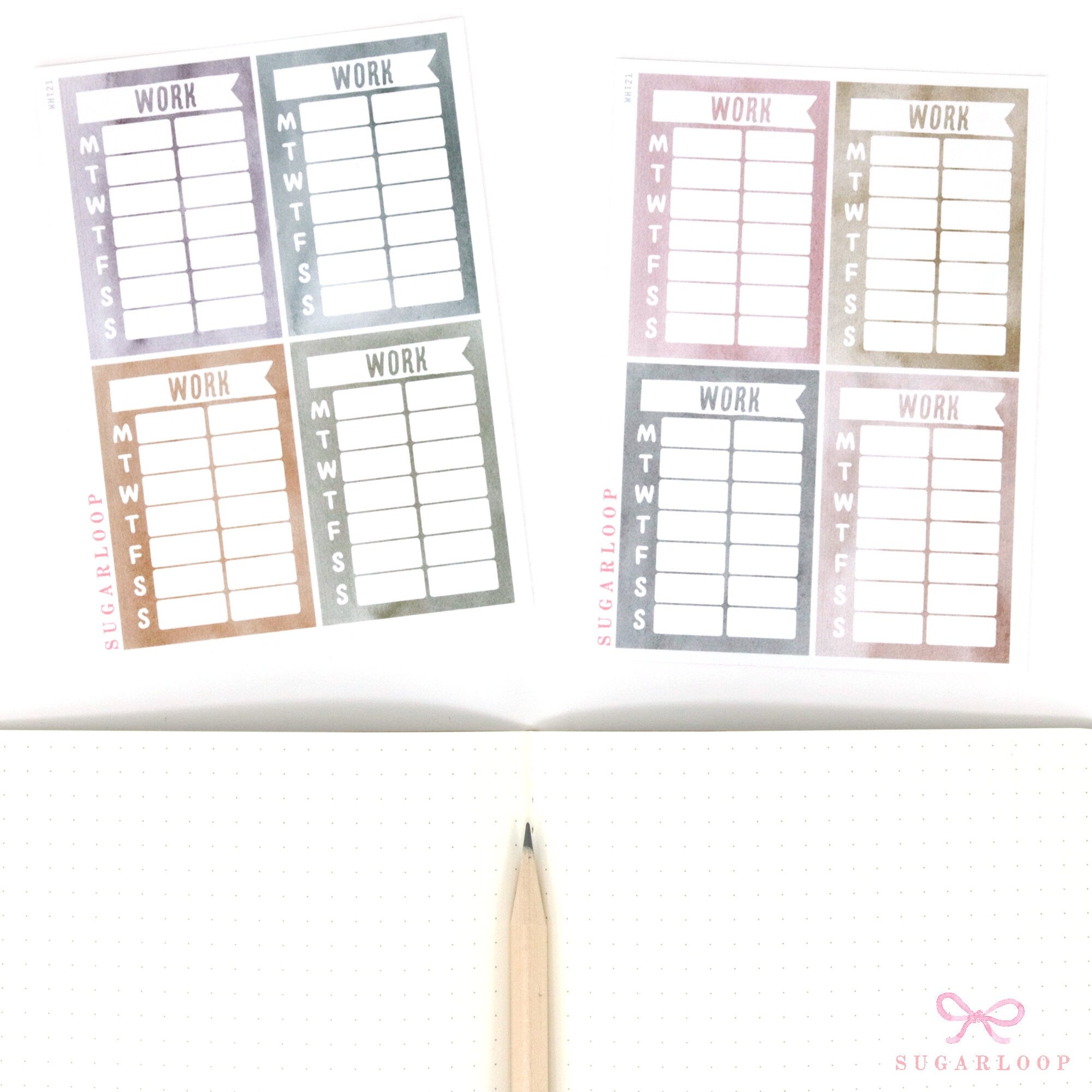 Weekly Sidebar Work Habit Tracker Bujo Planner Stickers Highland Colorway: 1.5in (38mm)Wide  8 Full Boxes
