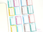 Weekly Sidebar Work Habit Tracker Bujo Planner Stickers: 1.5in (38mm) Wide