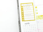 Weekly Sidebar Work Habit Tracker Bujo Planner Stickers: 1.5in (38mm) Wide