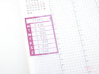 Weekly Sidebar Work Habit Tracker Bujo Planner Stickers: 1.5in (38mm) Wide
