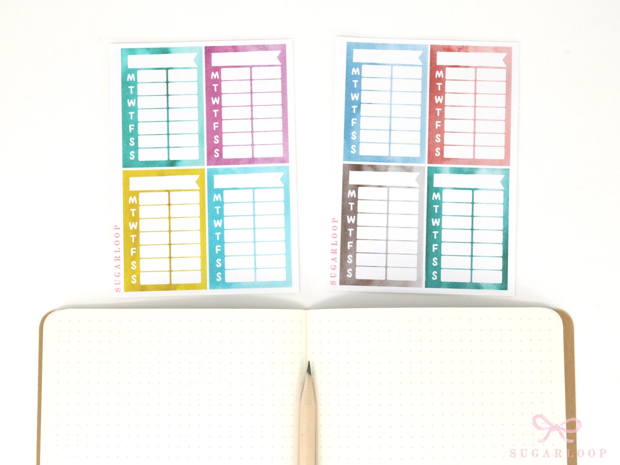 Weekly Sidebar Work Habit Tracker Bujo Planner Stickers: 1.5in (38mm) Wide