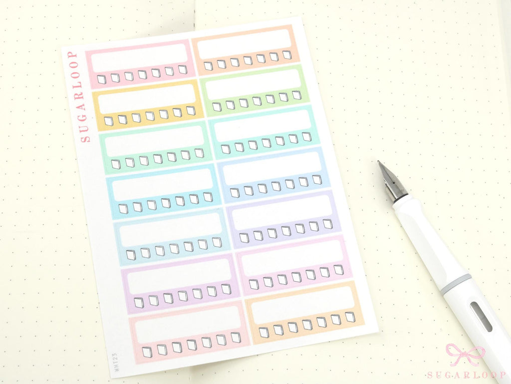 Reading Habit Tracker Vertical Sidebar Bujo Planner Stickers: 1.5in (38 mm) Wide