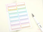Reading Habit Tracker Vertical Sidebar Bujo Planner Stickers: 1.5in (38 mm) Wide