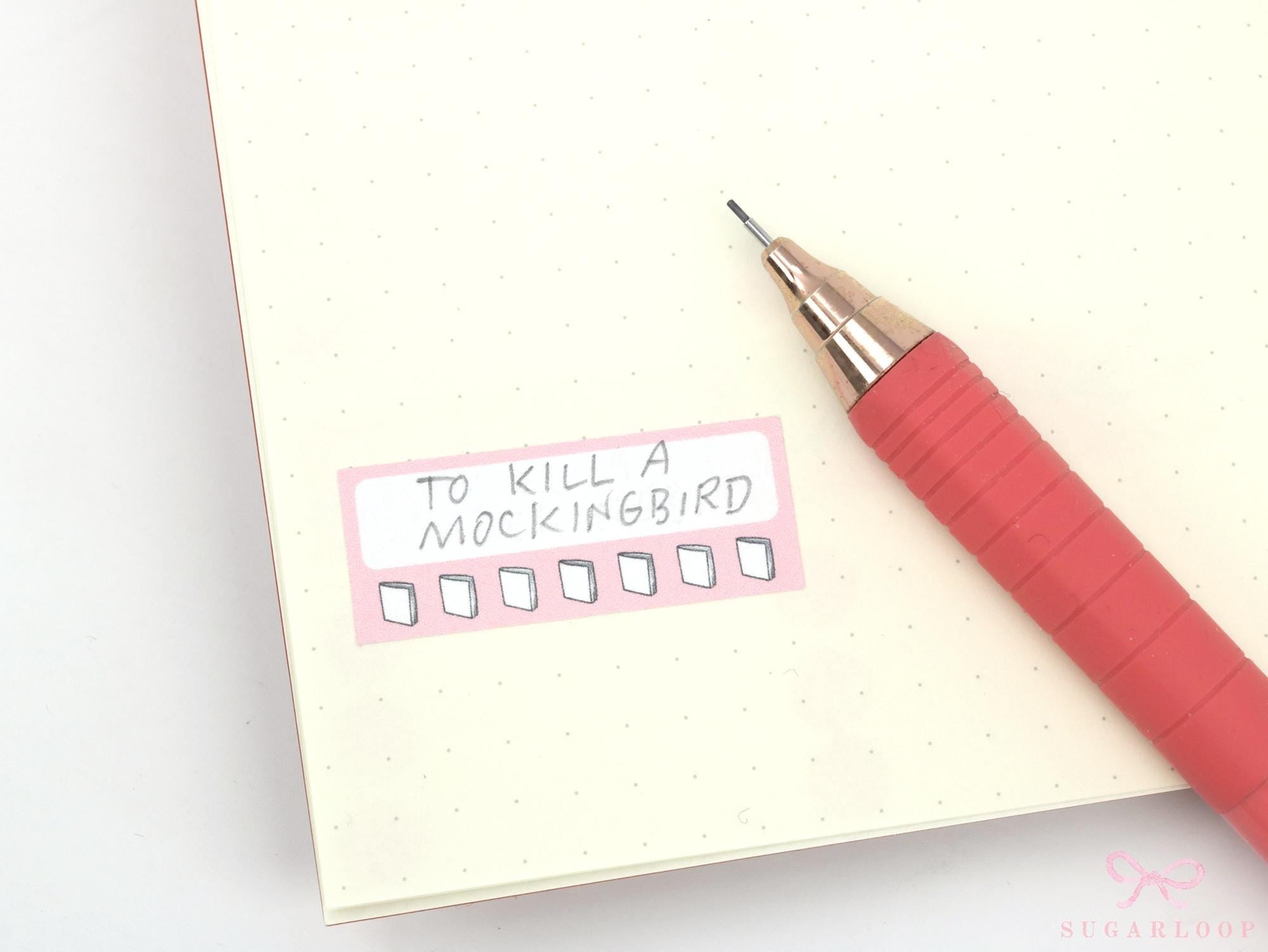 Reading Habit Tracker Vertical Sidebar Bujo Planner Stickers: 1.5in (38 mm) Wide