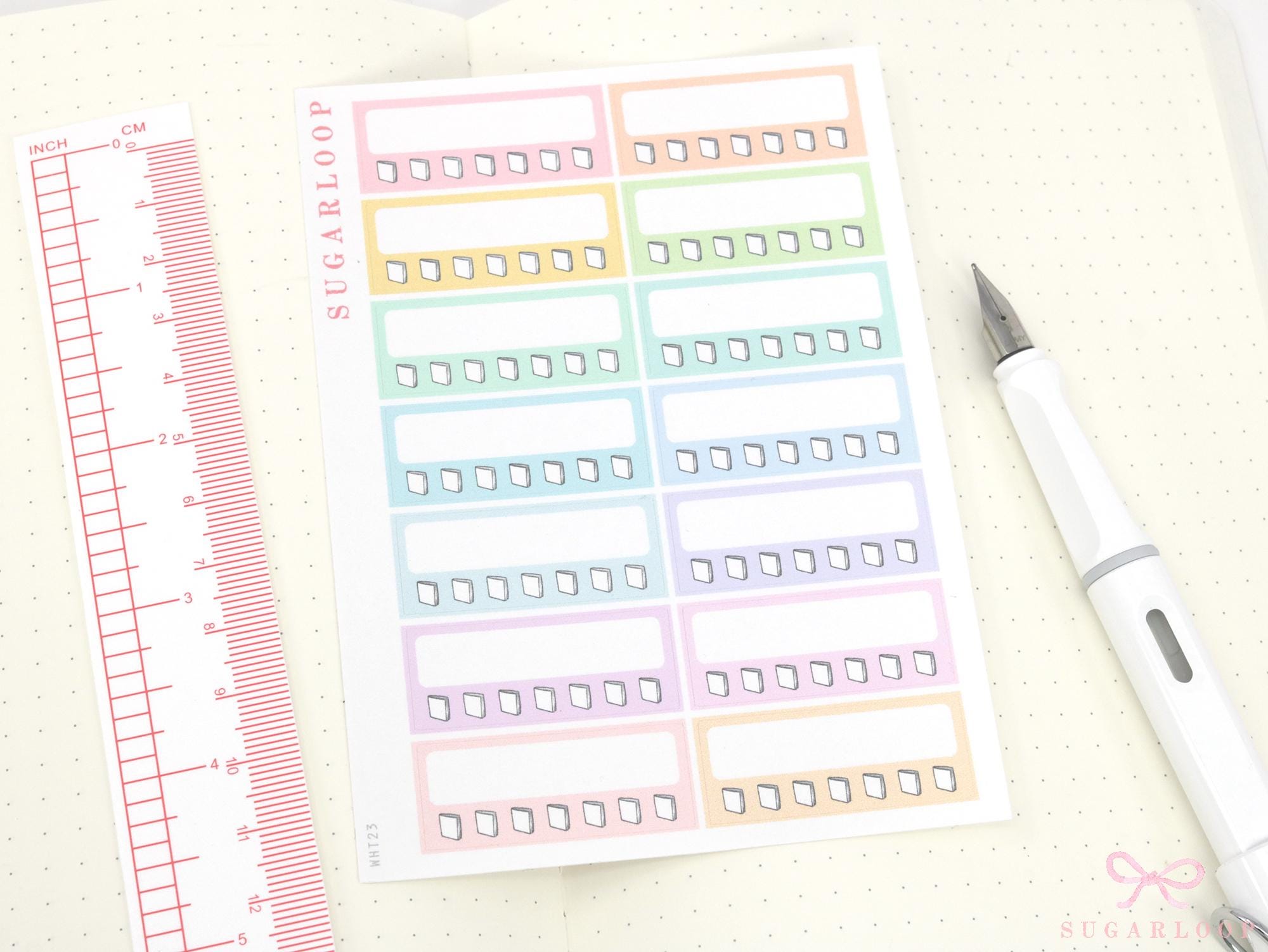 Reading Habit Tracker Vertical Sidebar Bujo Planner Stickers: 1.5in (38 mm) Wide