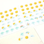 Kawaii Weather Icon Bujo Planner Stickers: approx 0.5 in (6 mm)