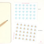 Kawaii Weather Icon Bujo Planner Stickers: approx 0.5 in (6 mm)