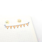 Weekend Bunting Bujo Planner Stickers: 3in (76 mm) Wide