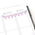 Weekend Bunting Bujo Planner Stickers: 3in (76 mm) Wide