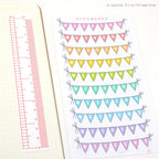 Weekend Bunting Bujo Planner Stickers: 3in (76 mm) Wide
