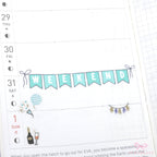 Weekend Bunting Bujo Journal Planner Stickers: 3in (76 mm) Wide