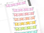 Weekend Bunting Bujo Journal Planner Stickers: 3in (76 mm) Wide