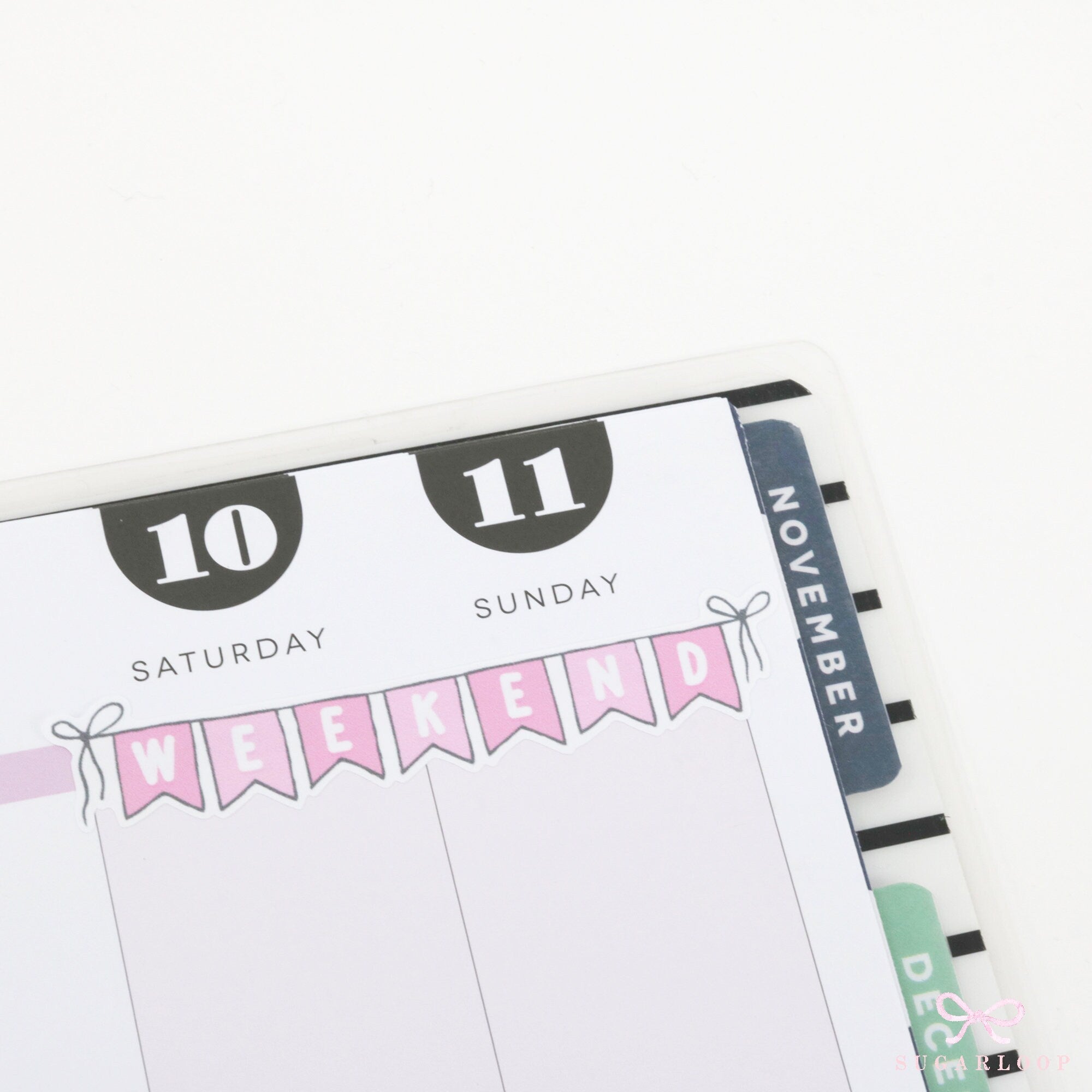 Weekend Bunting Bujo Journal Planner Stickers: 3in (76 mm) Wide