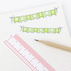 Weekend Bunting Bujo Journal Planner Stickers: 3in (76 mm) Wide