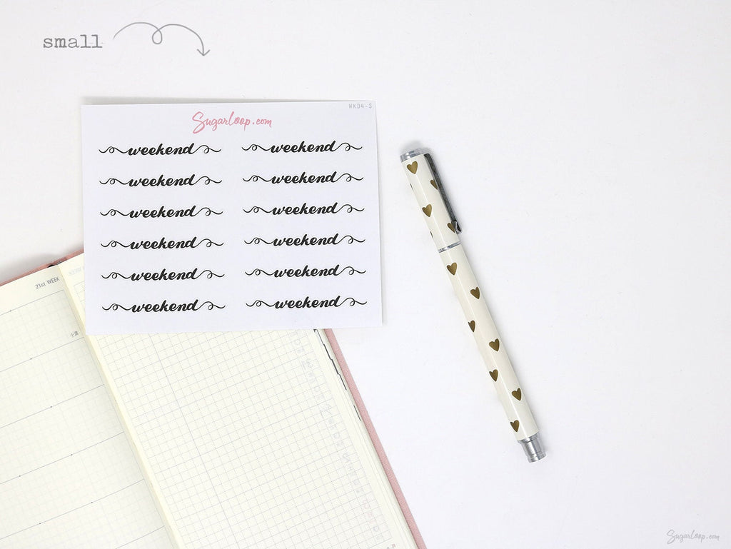 Weekend Bunting Bujo Planner Stickers: 2in (50 mm) 2.5in (60 mm) 3.25in (82 mm)