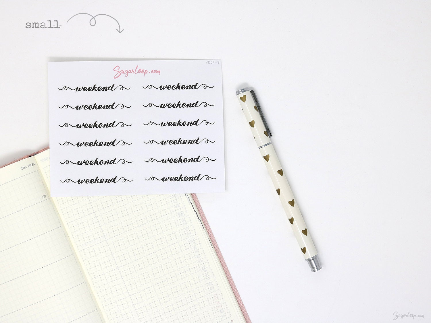 Weekend Bunting Bujo Planner Stickers: 2in (50 mm) 2.5in (60 mm) 3.25in (82 mm)
