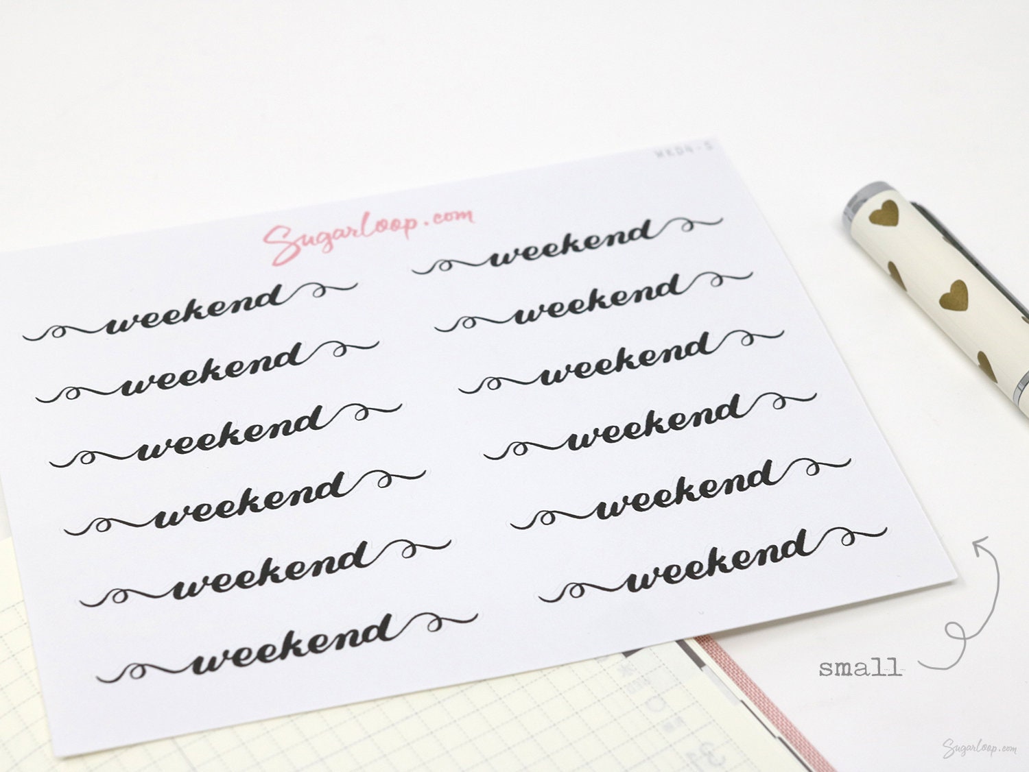 Weekend Bunting Bujo Planner Stickers: 2in (50 mm) 2.5in (60 mm) 3.25in (82 mm)