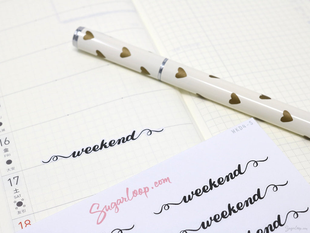 Weekend Bunting Bujo Planner Stickers: 2in (50 mm) 2.5in (60 mm) 3.25in (82 mm)