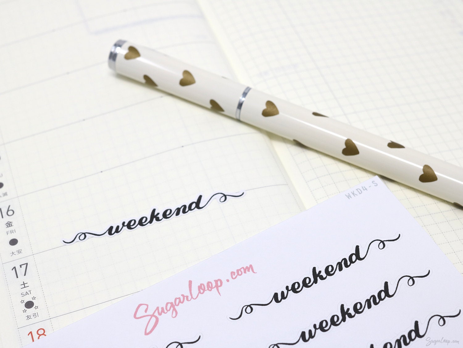 Weekend Bunting Bujo Planner Stickers: 2in (50 mm) 2.5in (60 mm) 3.25in (82 mm)