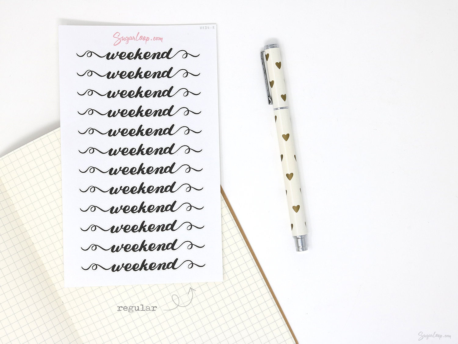 Weekend Bunting Bujo Planner Stickers: 2in (50 mm) 2.5in (60 mm) 3.25in (82 mm)