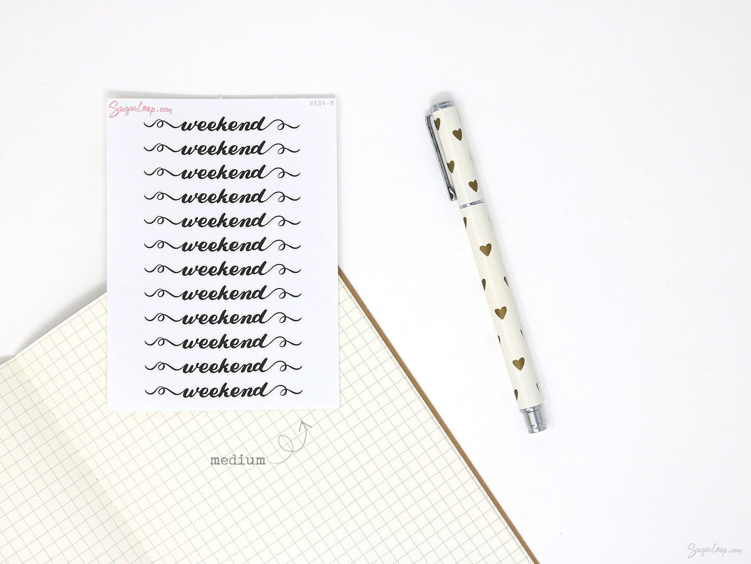 Weekend Bunting Bujo Planner Stickers: 2in (50 mm) 2.5in (60 mm) 3.25in (82 mm)