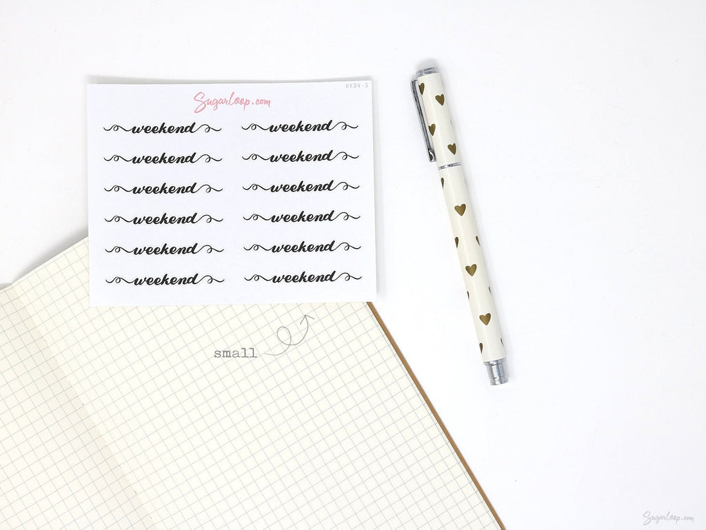 Weekend Bunting Bujo Planner Stickers: 2in (50 mm) 2.5in (60 mm) 3.25in (82 mm)