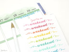 Weekend Bunting Bujo Planner Stickers: 2in (50 mm) 2.5in (60 mm) 3.25in (82 mm)