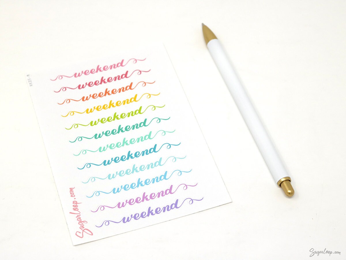 Weekend Bunting Bujo Planner Stickers: 2in (50 mm) 2.5in (60 mm) 3.25in (82 mm)