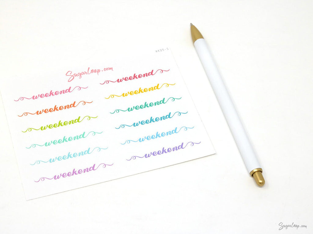 Weekend Bunting Bujo Planner Stickers: 2in (50 mm) 2.5in (60 mm) 3.25in (82 mm)
