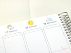 Watercolor Weather Planner and Journal Stickers: Hand Drawn Tracker Icons