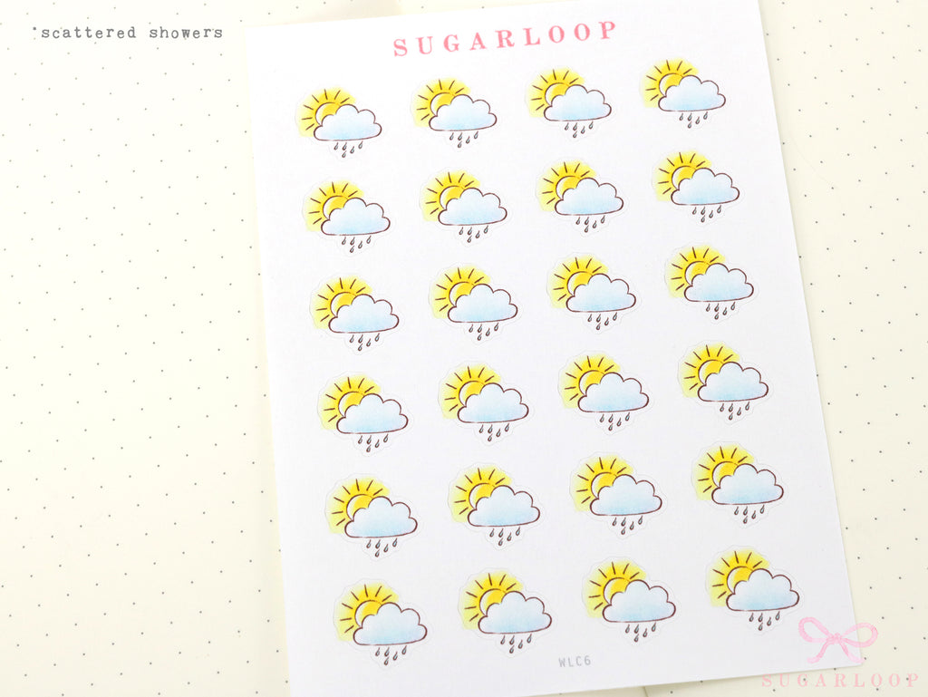 Watercolor Weather Planner & Journal Sticker Icons