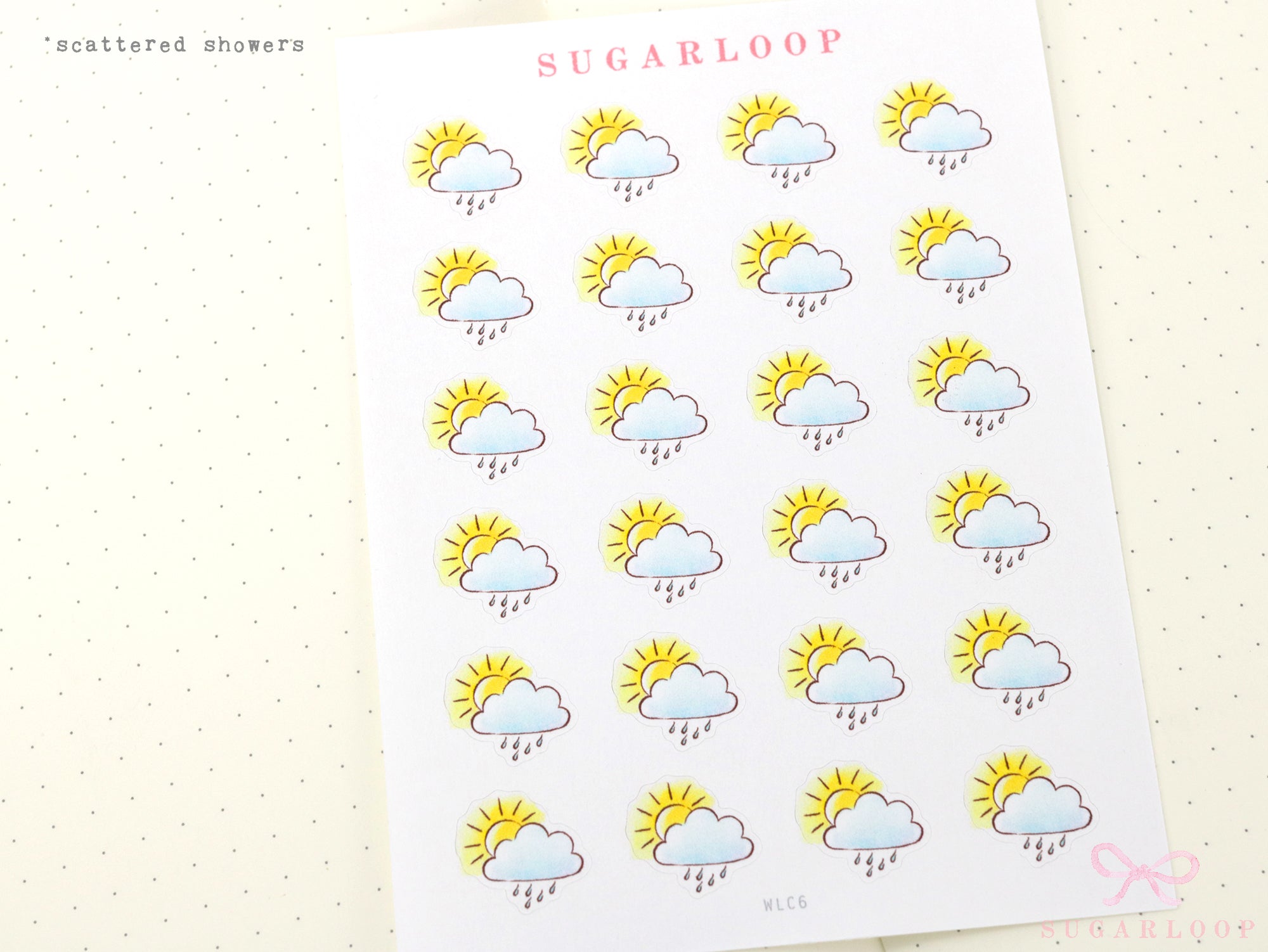 Watercolor Hand Drawn Doodle Weather Planner and Journal Stickers Icons