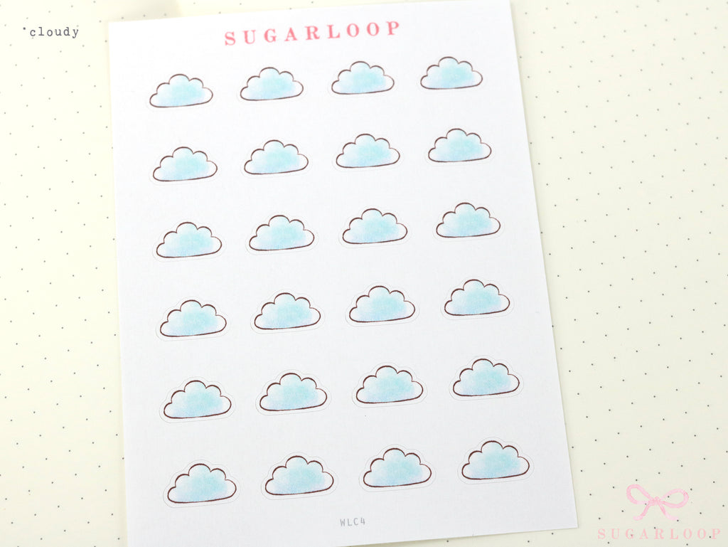 Watercolor Weather Planner & Journal Sticker Icons