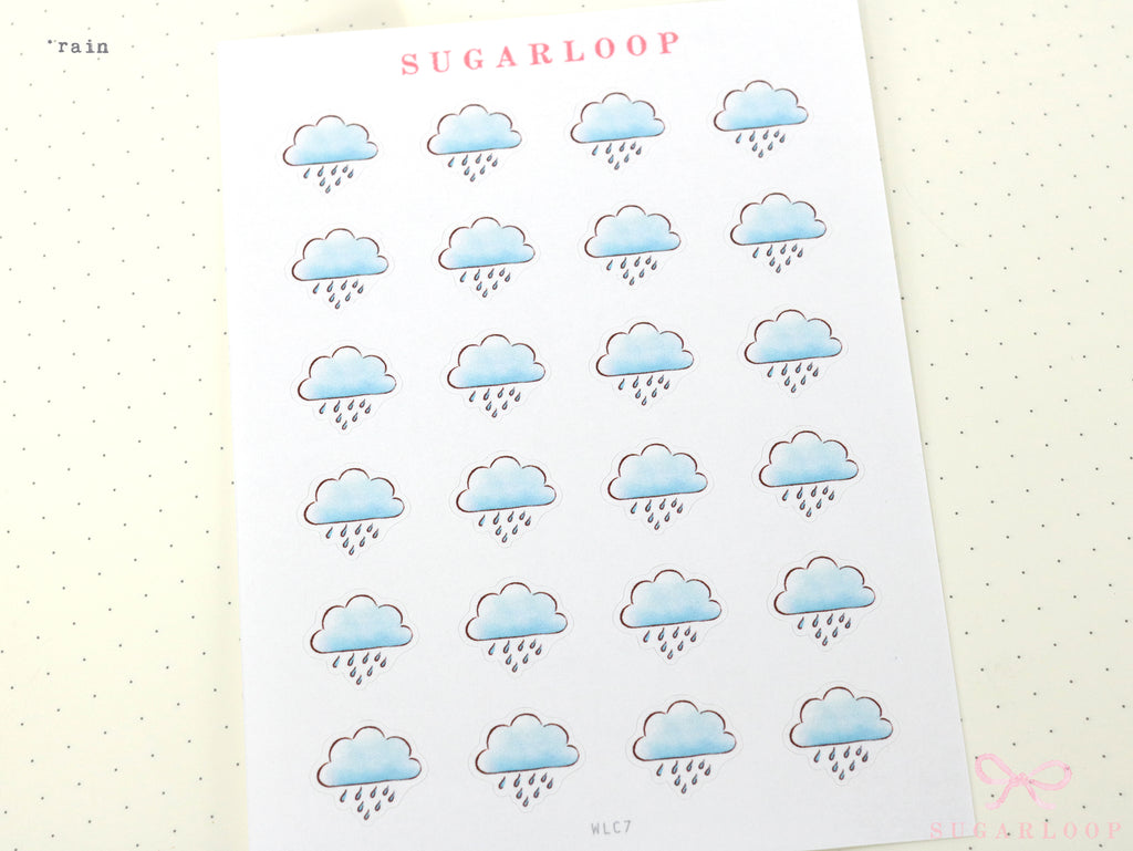 Watercolor Weather Planner & Journal Sticker Icons