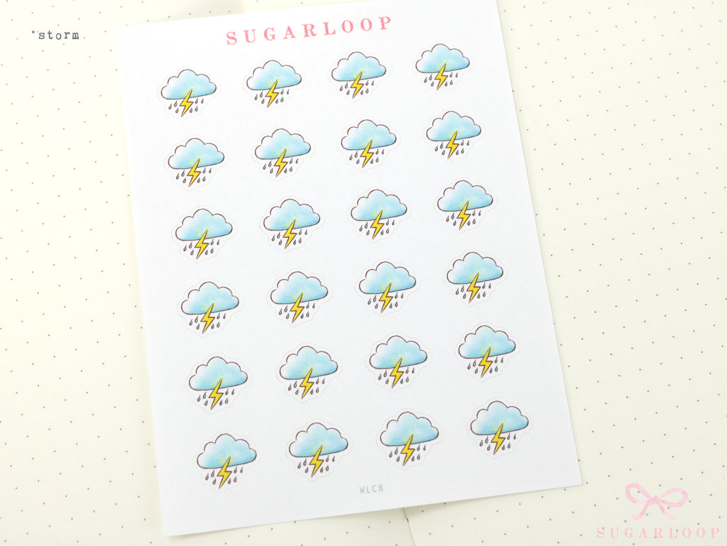 Watercolor Weather Planner & Journal Sticker Icons