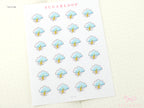 Watercolor Hand Drawn Doodle Weather Planner and Journal Stickers Icons