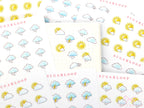 Watercolor Hand Drawn Doodle Weather Planner and Journal Stickers Icons