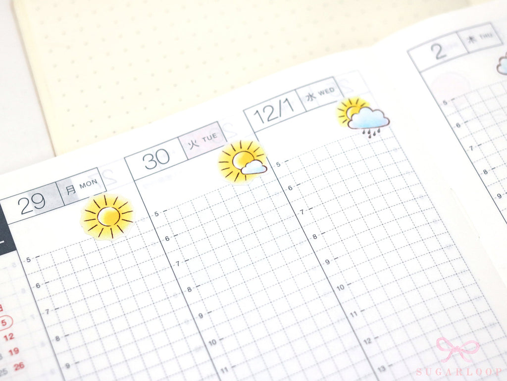 Watercolor Weather Planner & Journal Sticker Icons