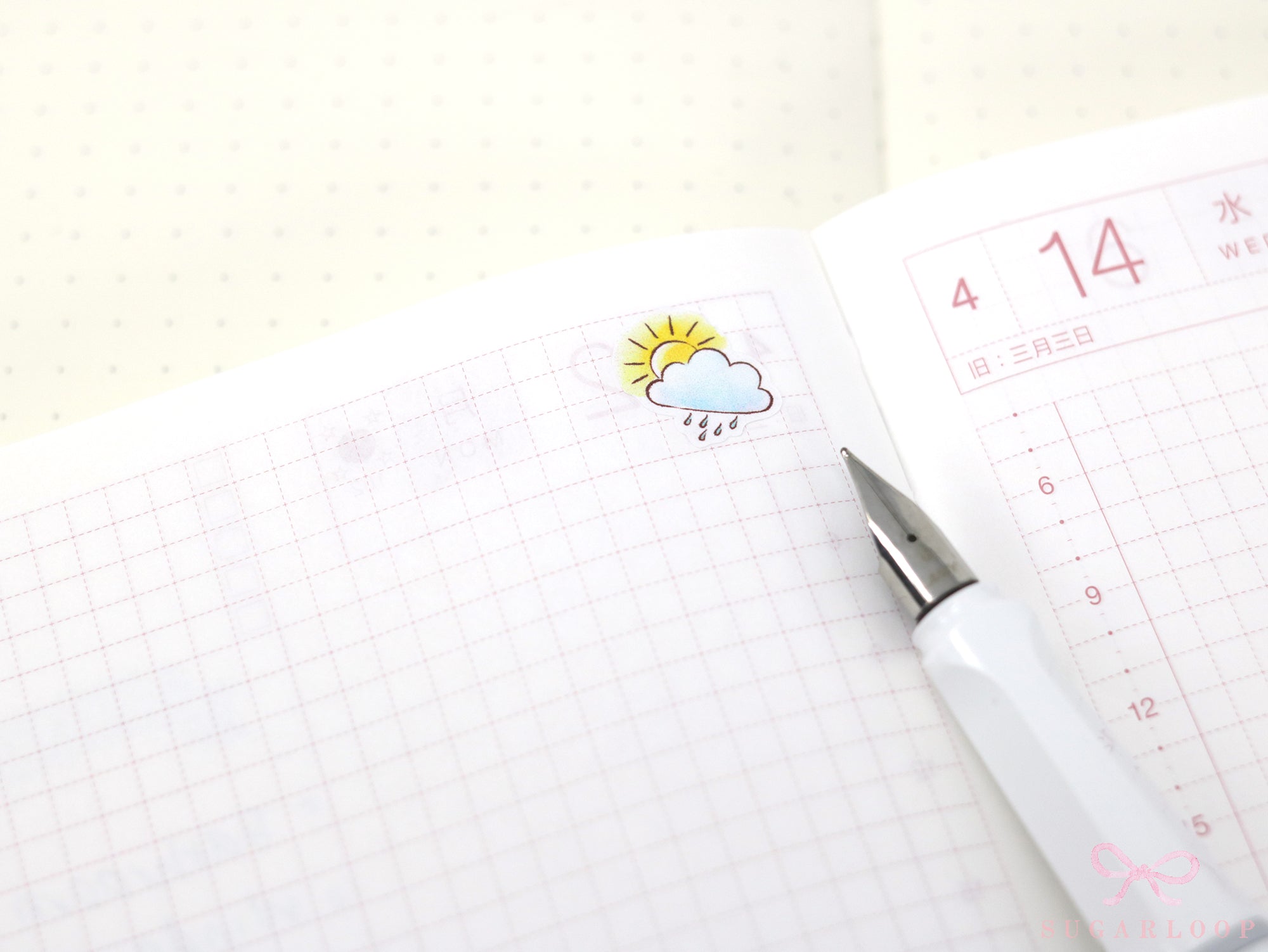 Watercolor Hand Drawn Doodle Weather Planner and Journal Stickers Icons