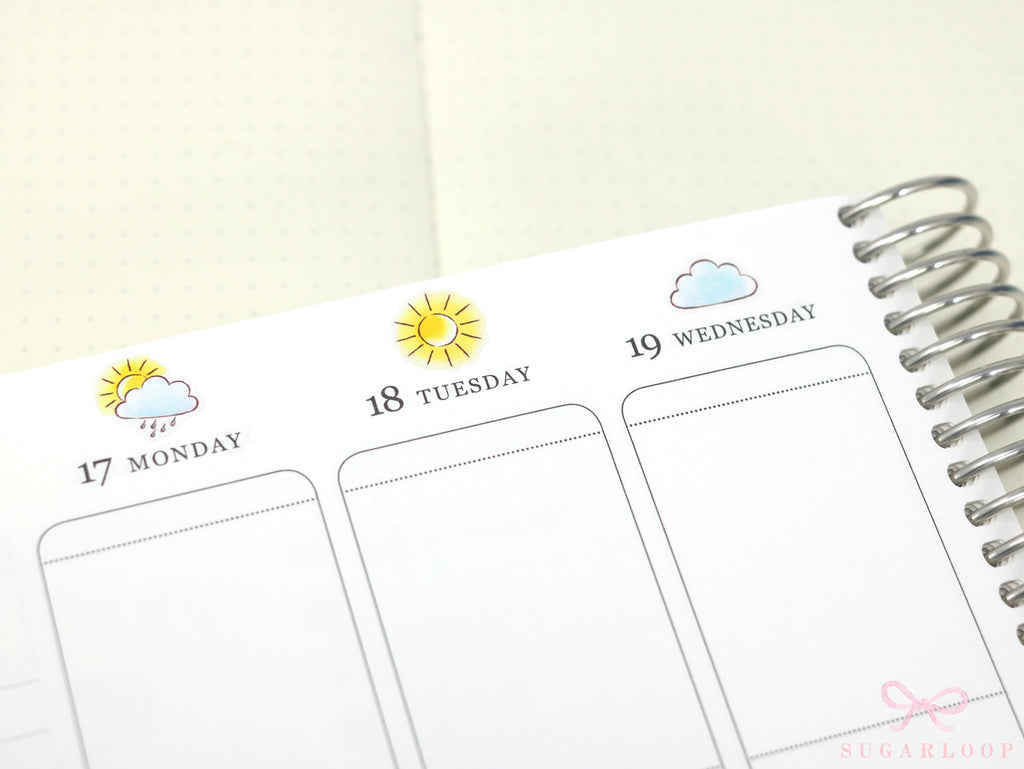 Watercolor Weather Planner & Journal Sticker Icons