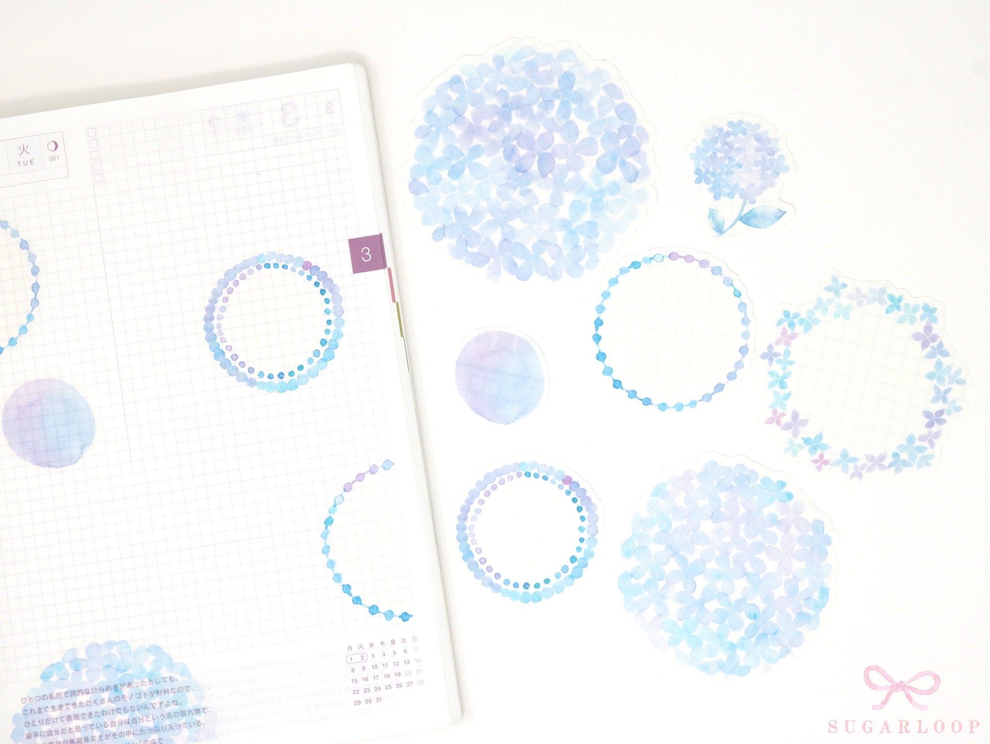 Flake Floral Deco Washi Paper Stickers for Journals Planners & Bujo