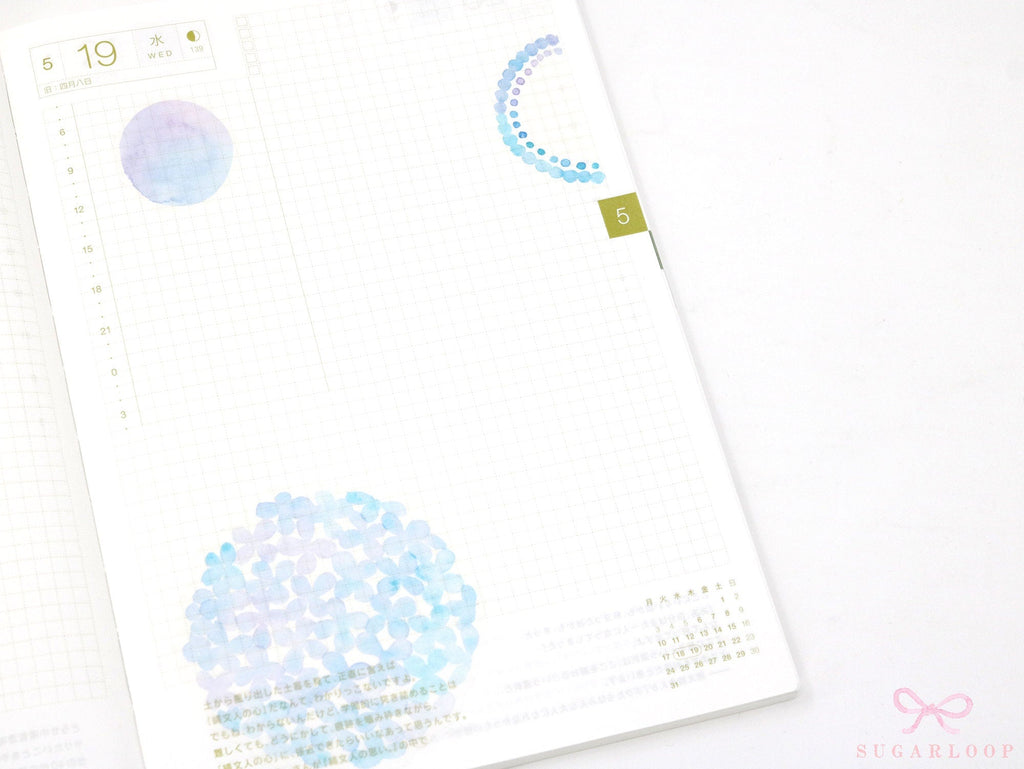 Floral Hydrangea Washi Flake Stickers - Set of 7